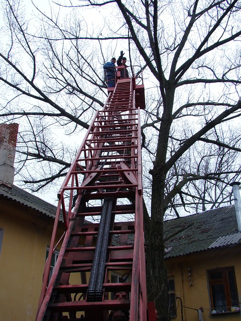 Emergency tree removal from a ladder